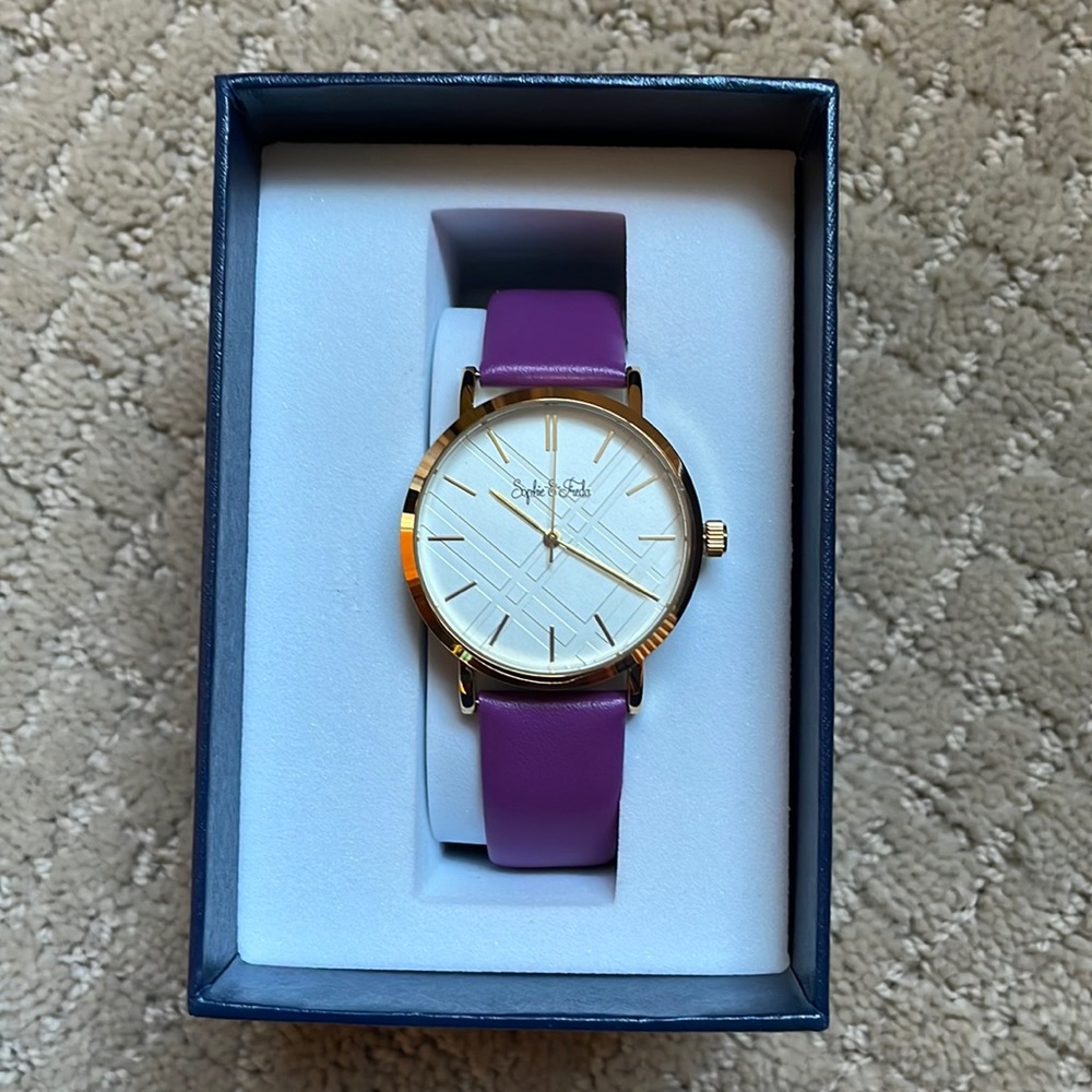 Sophie & Freda Purple Leather Watch